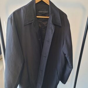 Kenneth Cole Men's Dark Black Trench Coat